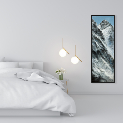 Framed 16 x 48 - Mountains of lhotse wall on nepal side