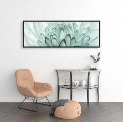 Framed 16 x 48 - Turquoise flower