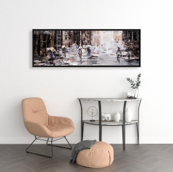 Framed 16 x 48 - Industrial abstract city