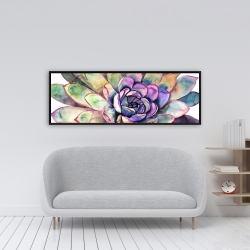 Framed 16 x 48 - Multicolored succulent 