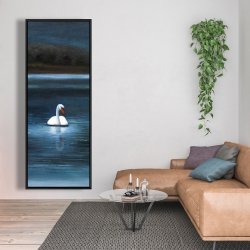 Framed 20 x 60 - Beautiful swan