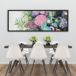 Framed 20 x 60 - Melody of fuchsia flowers