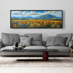 Framed 20 x 60 - Sunflower field