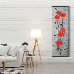 Framed 20 x 60 - Long stem flowers