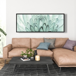 Framed 20 x 60 - Turquoise flower