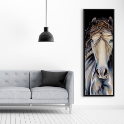 Framed 20 x 60 - Abstract horse with curly mane