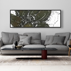 Framed 20 x 60 - Abstract flower with paint splash