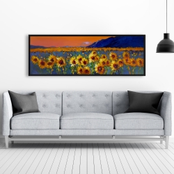 Framed 20 x 60 - Field of sunflowers