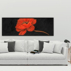 Framed 20 x 60 - Red petal flower