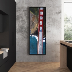 Framed 20 x 60 - Overhead view of the golden gate and mountains