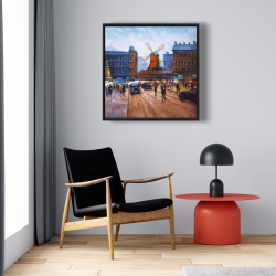Framed 24 x 24 - Street scene to moulin rouge