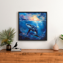 Framed 24 x 24 - Whale in the water