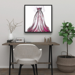 Encadré 24 x 24 -  robe de princesse rose