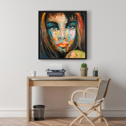 Framed 24 x 24 - Colorful woman portrait