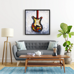 Framed 24 x 24 - Colorful guitar
