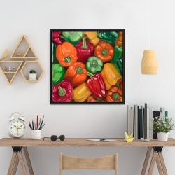 Framed 24 x 24 - Colorful peppers