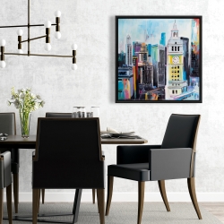 Framed 24 x 24 - Colorful cityscape of manhattan