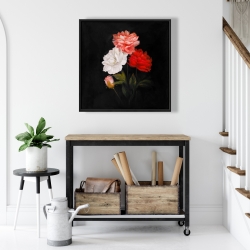 Framed 24 x 24 - Small bundle of roses