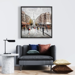 Framed 24 x 24 - Paris busy street