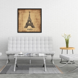 Framed 24 x 24 - Eiffel tower illustration