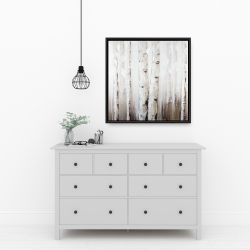 Framed 24 x 24 - Abstract white birches