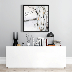 Framed 24 x 24 - Winter birches