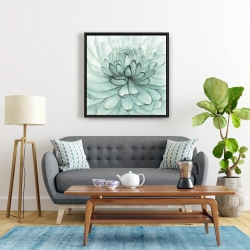 Framed 24 x 24 - Turquoise flower