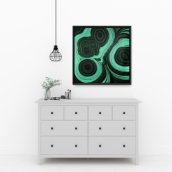 Framed 24 x 24 - Malachite stone