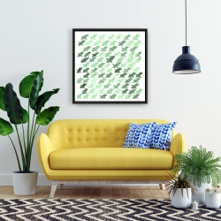 Framed 24 x 24 - Green pattern x