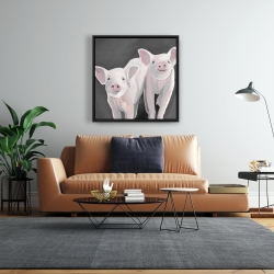 Framed 24 x 24 - Two little piglets