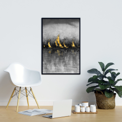 Framed 24 x 36 - Gold sailboats