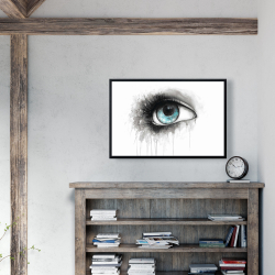 Framed 24 x 36 - Blue eye in watercolor