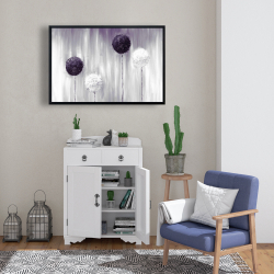 Framed 24 x 36 - Purple allium flowers