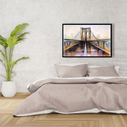 Framed 24 x 36 - Colorful brooklyn bridge