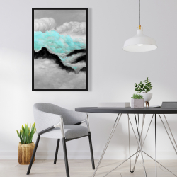 Framed 24 x 36 - Grey and blue clouds