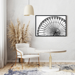 Framed 24 x 36 - Monochrome ferris wheel