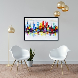Framed 24 x 36 - Abstract and colorful city