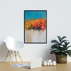 Framed 24 x 36 - Orange flowers bundle