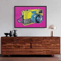 Framed 24 x 36 - Colorful retro camera