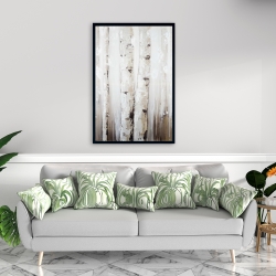 Framed 24 x 36 - Abstract white birches