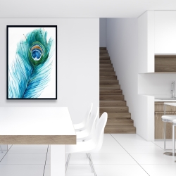 Framed 24 x 36 - Long peacock feather