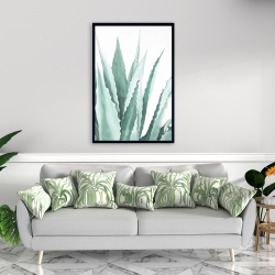 Encadré 24 x 36 - Plante d'agave en aquarelle