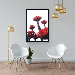 Framed 24 x 36 - Red tropical flowers