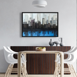Framed 24 x 36 - View of a blue city
