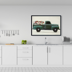 Framed 24 x 36 - Flowers farm truck