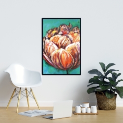 Framed 24 x 36 - Abstract double tulips flower