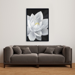 Framed 24 x 36 - Overhead view of a lotus flower