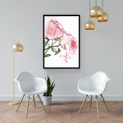 Framed 24 x 36 - Watercolor pink roses