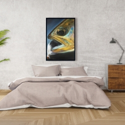 Framed 24 x 36 - Golden trout with fly fishing flie