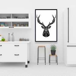 Framed 24 x 36 - Geometric deer head